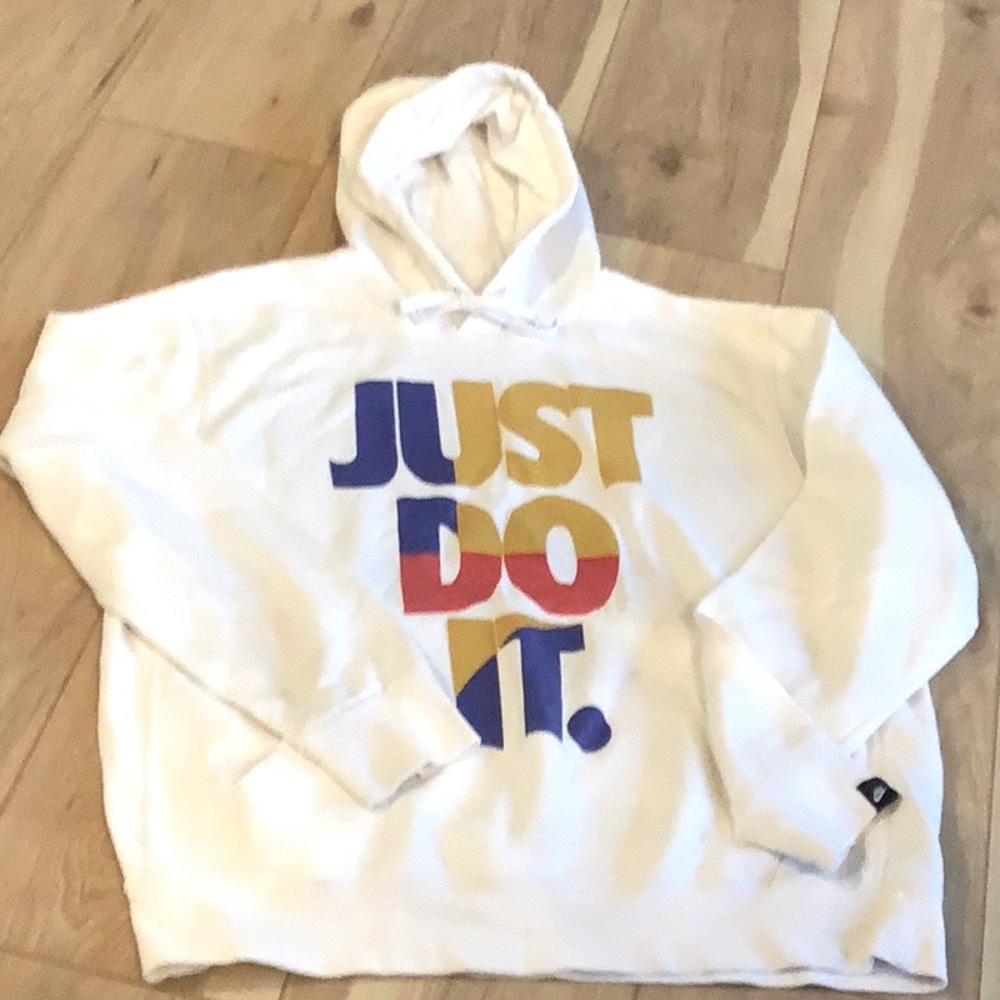 White hooded Nike Sweatshirt size Large